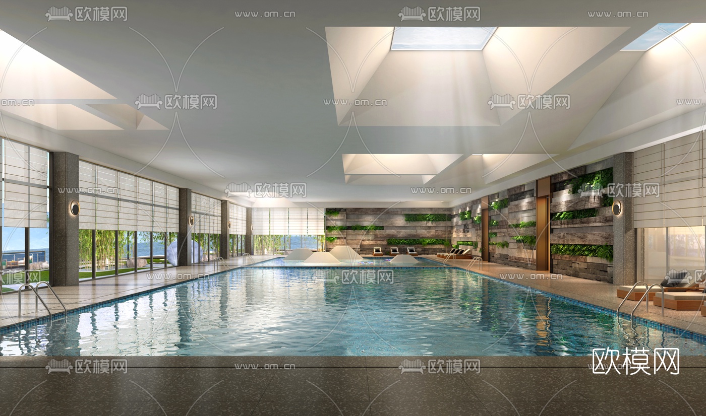 现代游泳馆3d模型