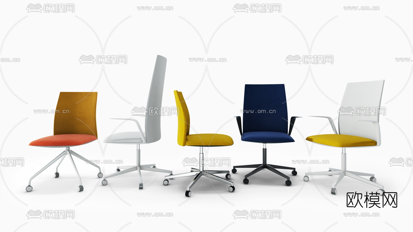 现代办公椅职员椅3d模型下载