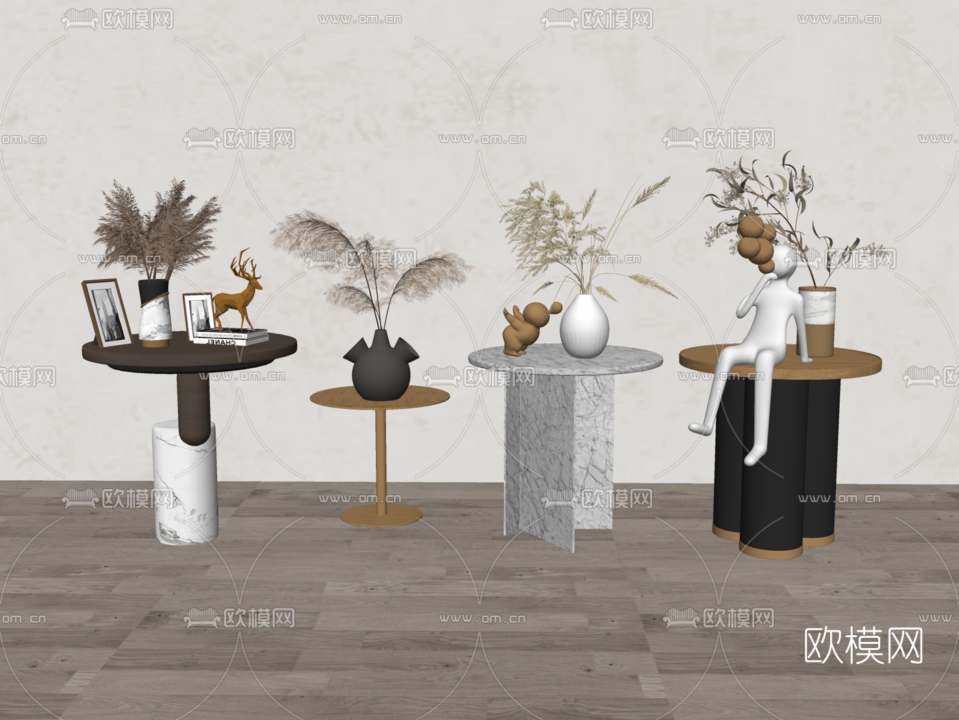 现代边几角几su模型下载（渲染图2）