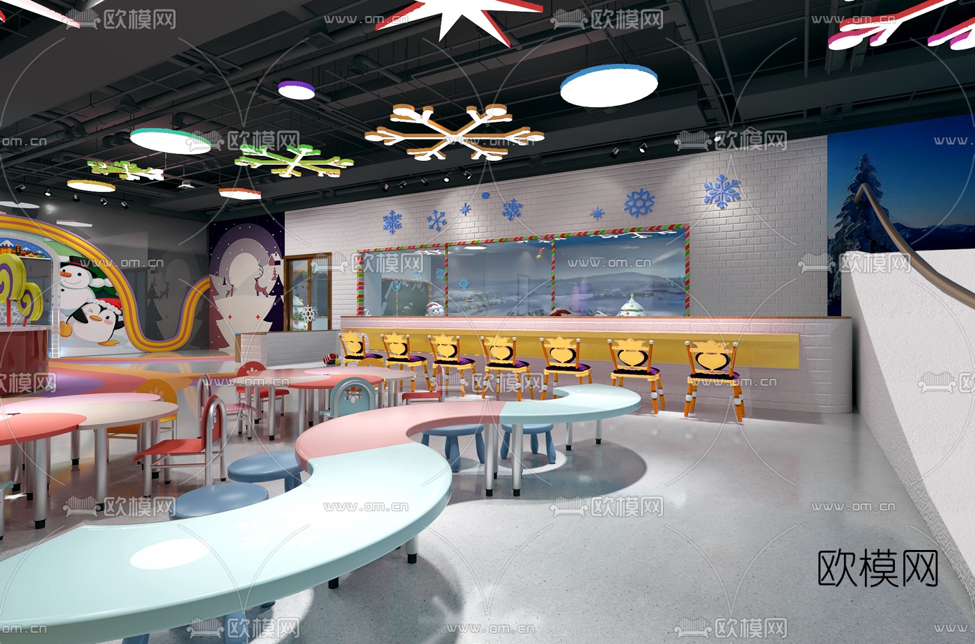 现代儿童游乐场su模型下载（渲染图8）