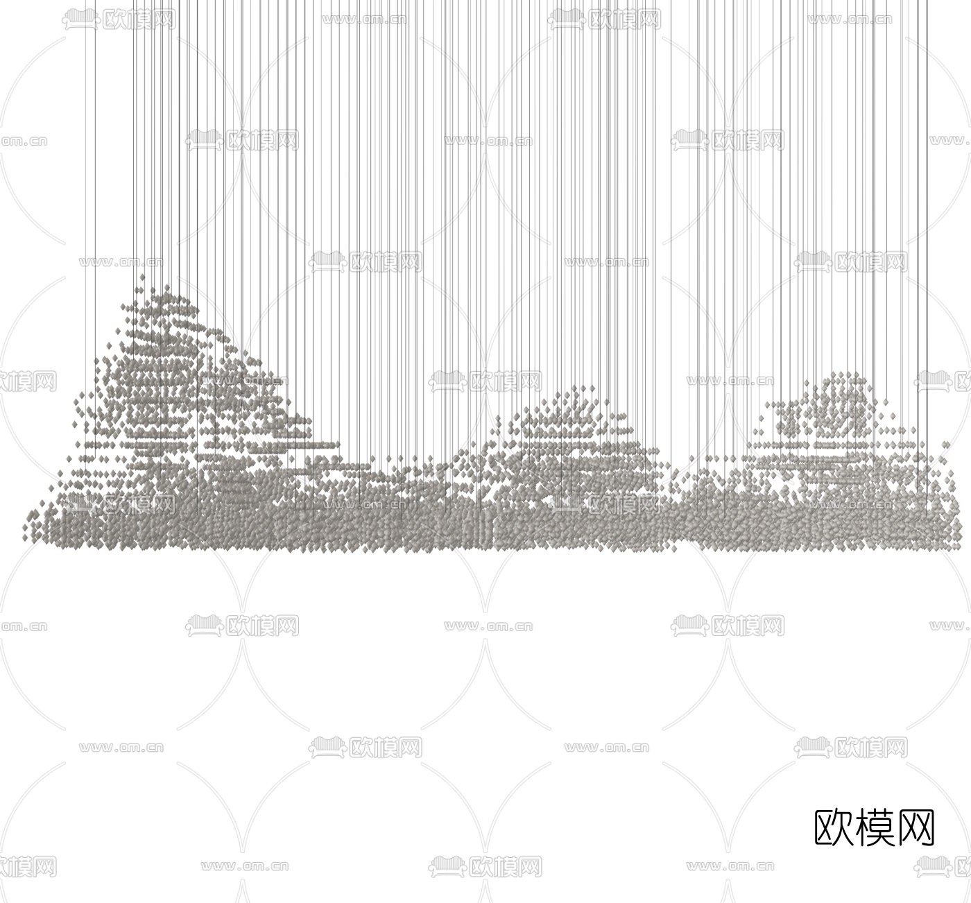 现代满天星水晶装饰吊灯su模型下载（渲染图2）
