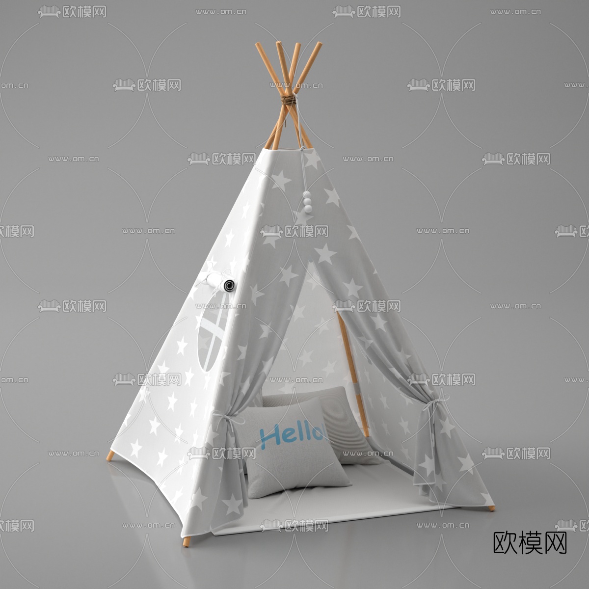 现代旅游生活帐篷3d模型