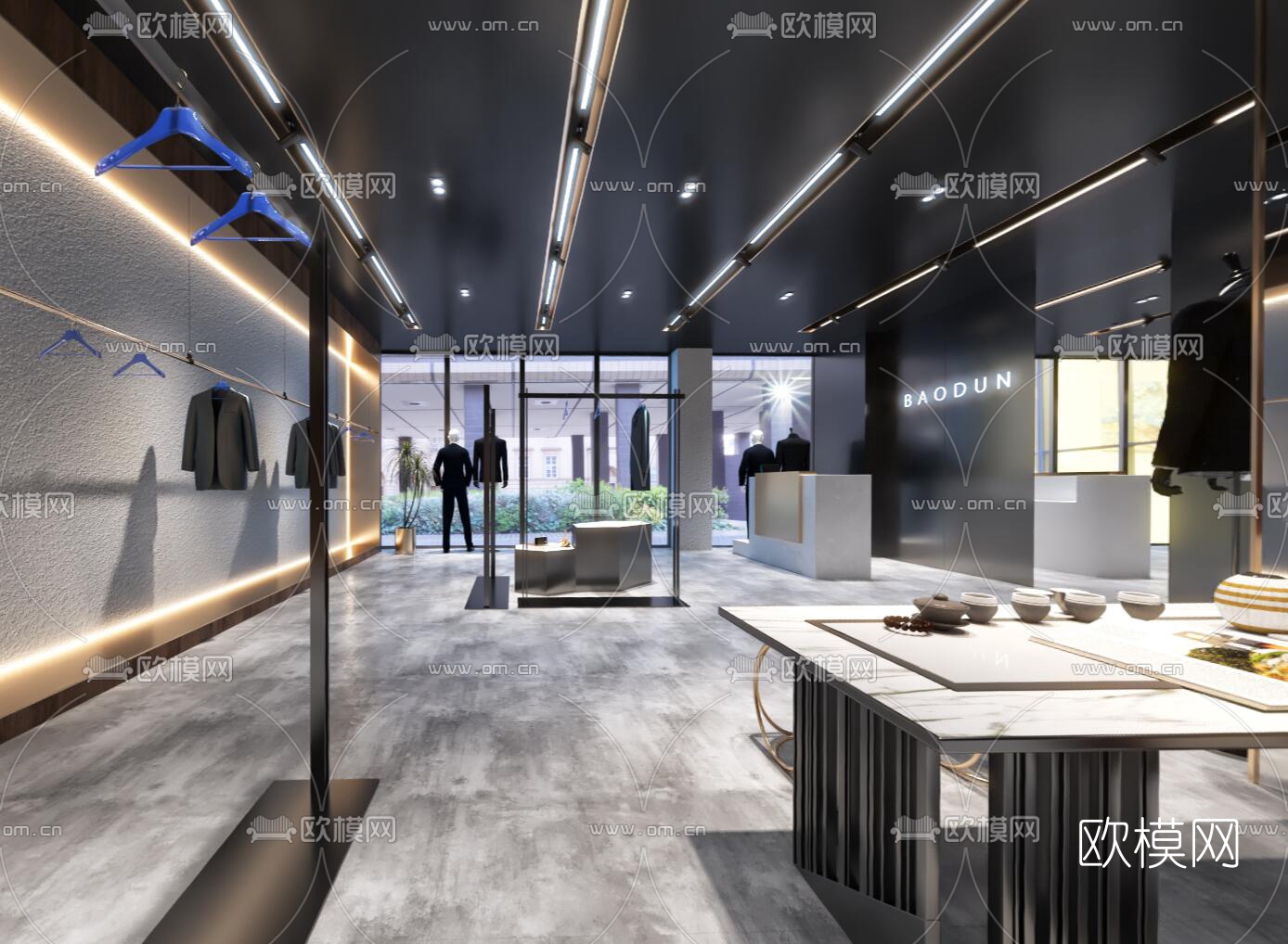 现代商务男装服装店vr全景3d模型