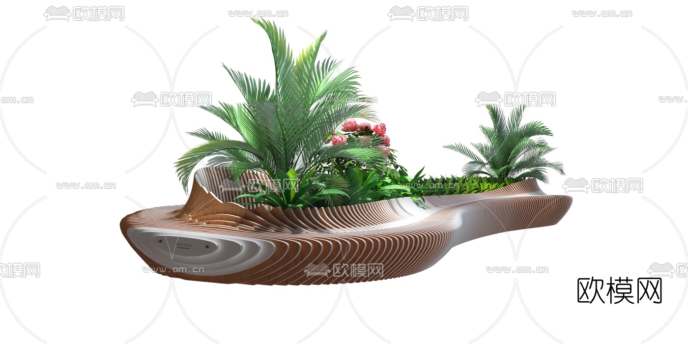 现代户外景观椅子3d模型