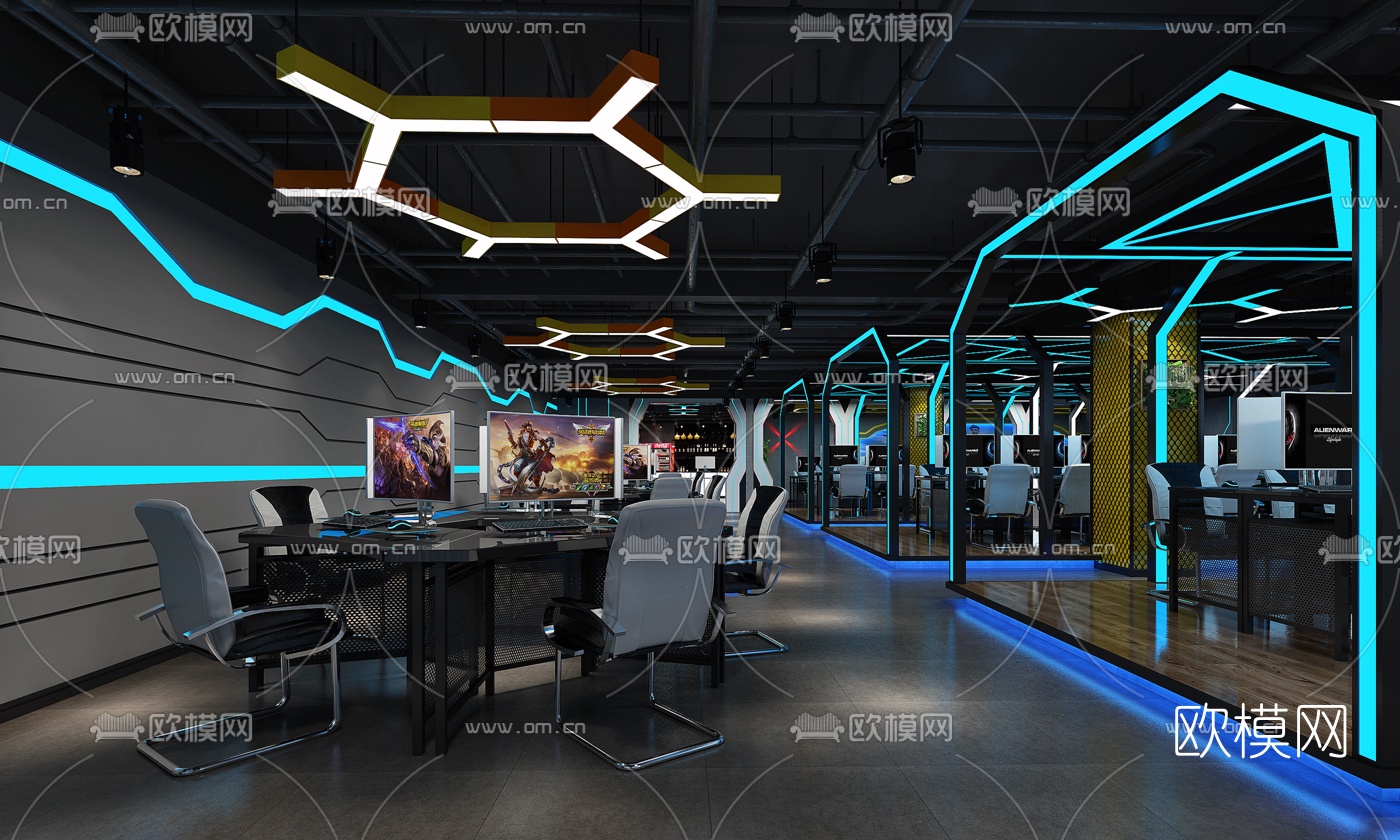 现代电竞网吧3d模型