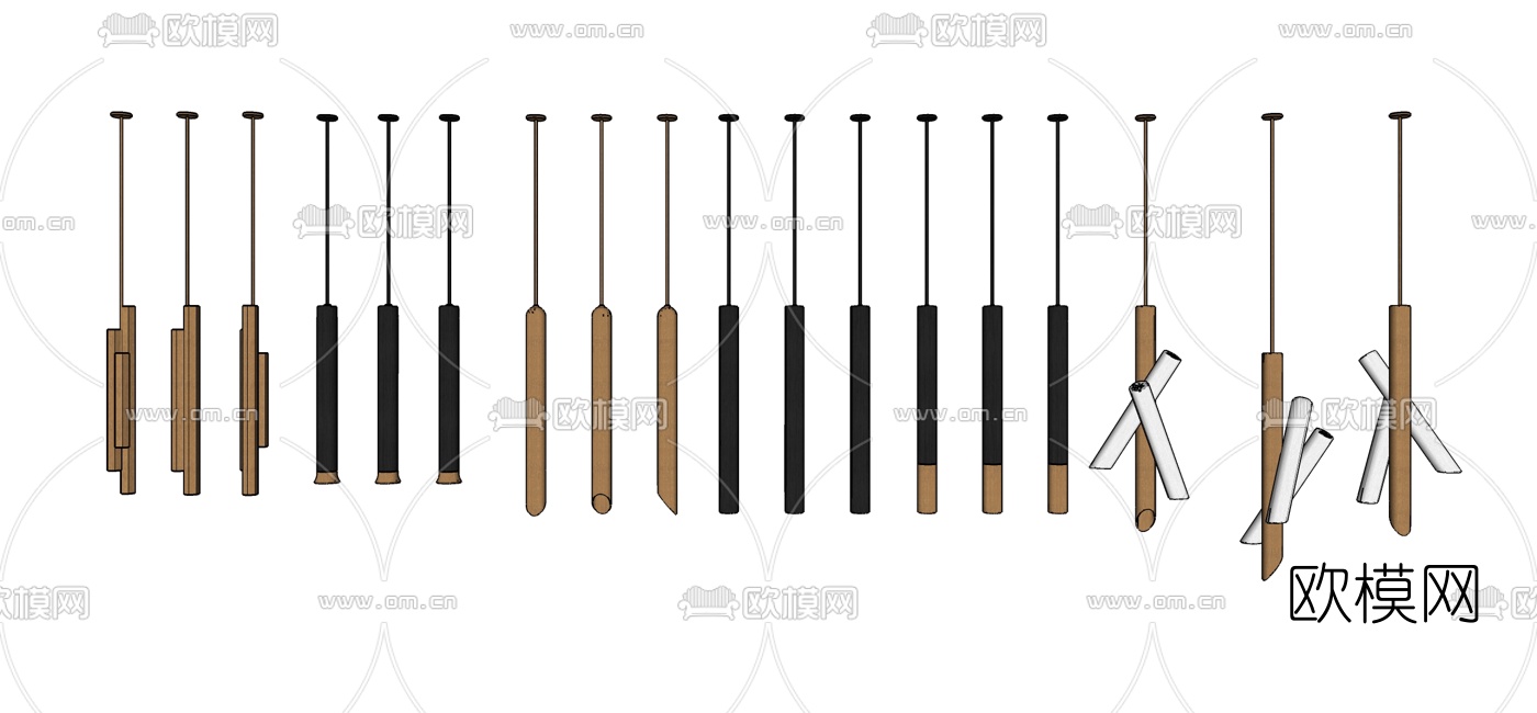 现代吊灯组合su模型下载