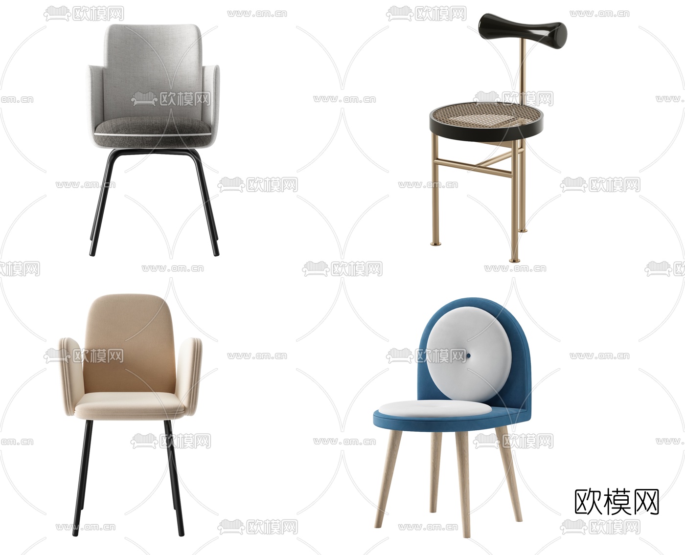 现代椅子单椅3d模型下载