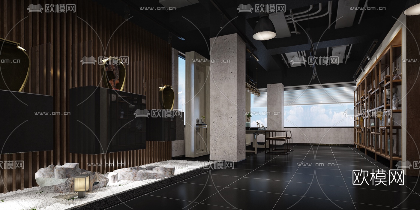 现代白酒展厅3d模型