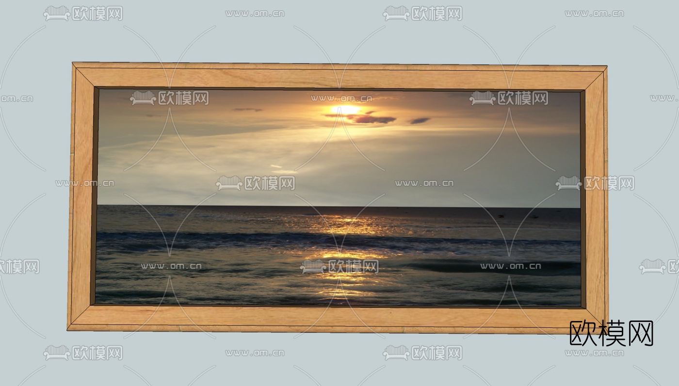 现代挂画免费su模型下载