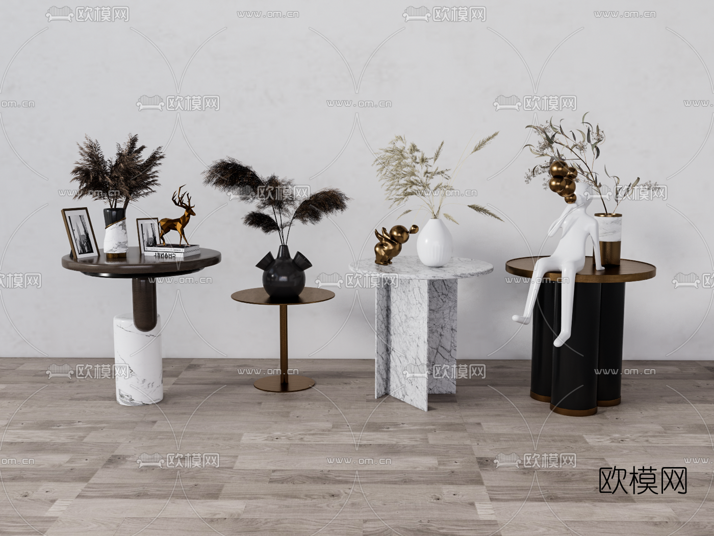 现代边几角几su模型下载（渲染图1）