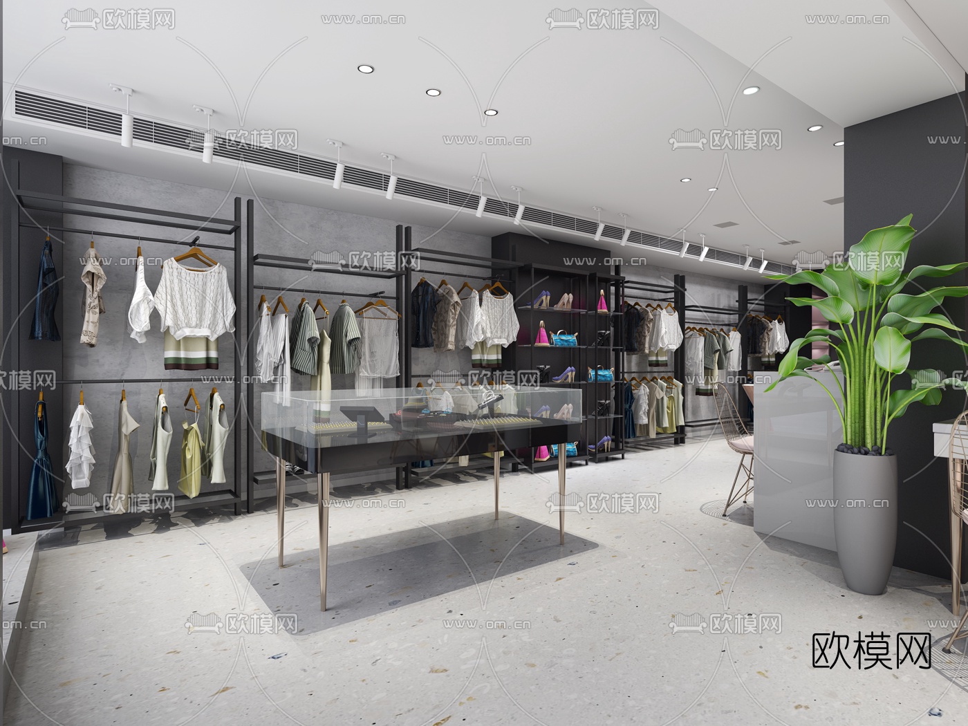现代服装店3d模型