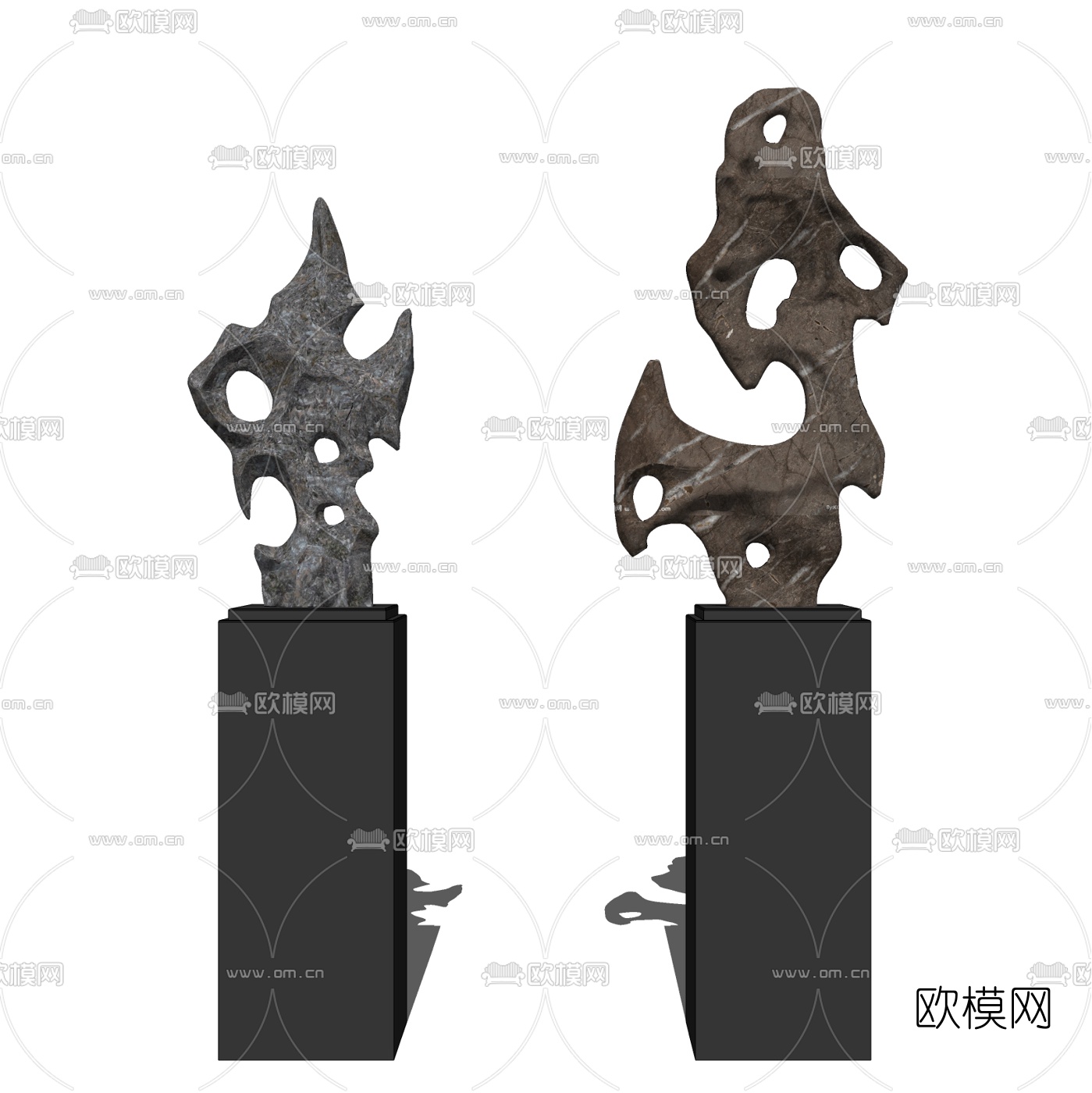 新中式太湖石摆件su模型下载