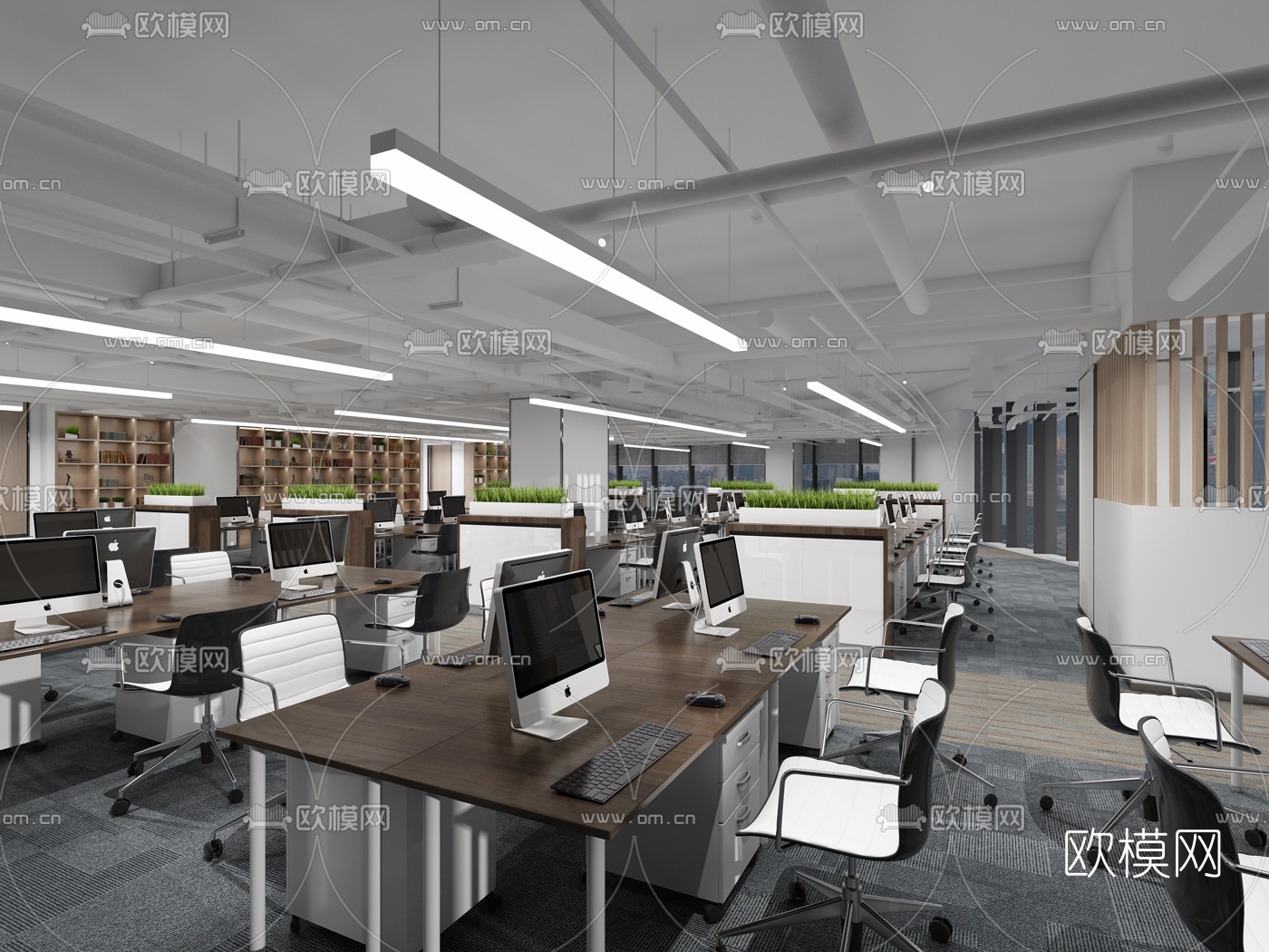 现代办公室3D模型-免费3dmax模型库-欧模网