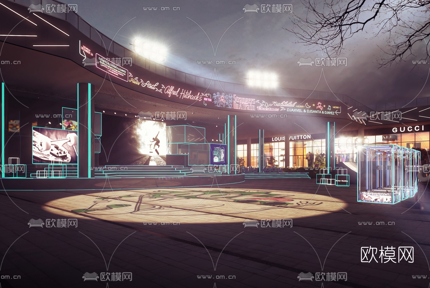 现代嘻哈极限运动舞台3d模型