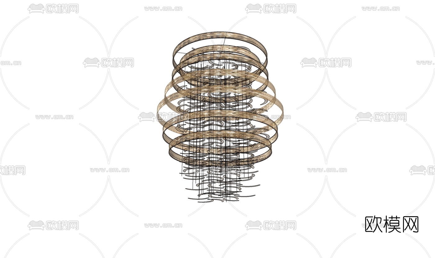 现代吊灯免费su模型下载