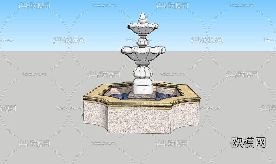 欧式喷泉免费su模型下载_ID10213515_sketchup模型下载-欧模网