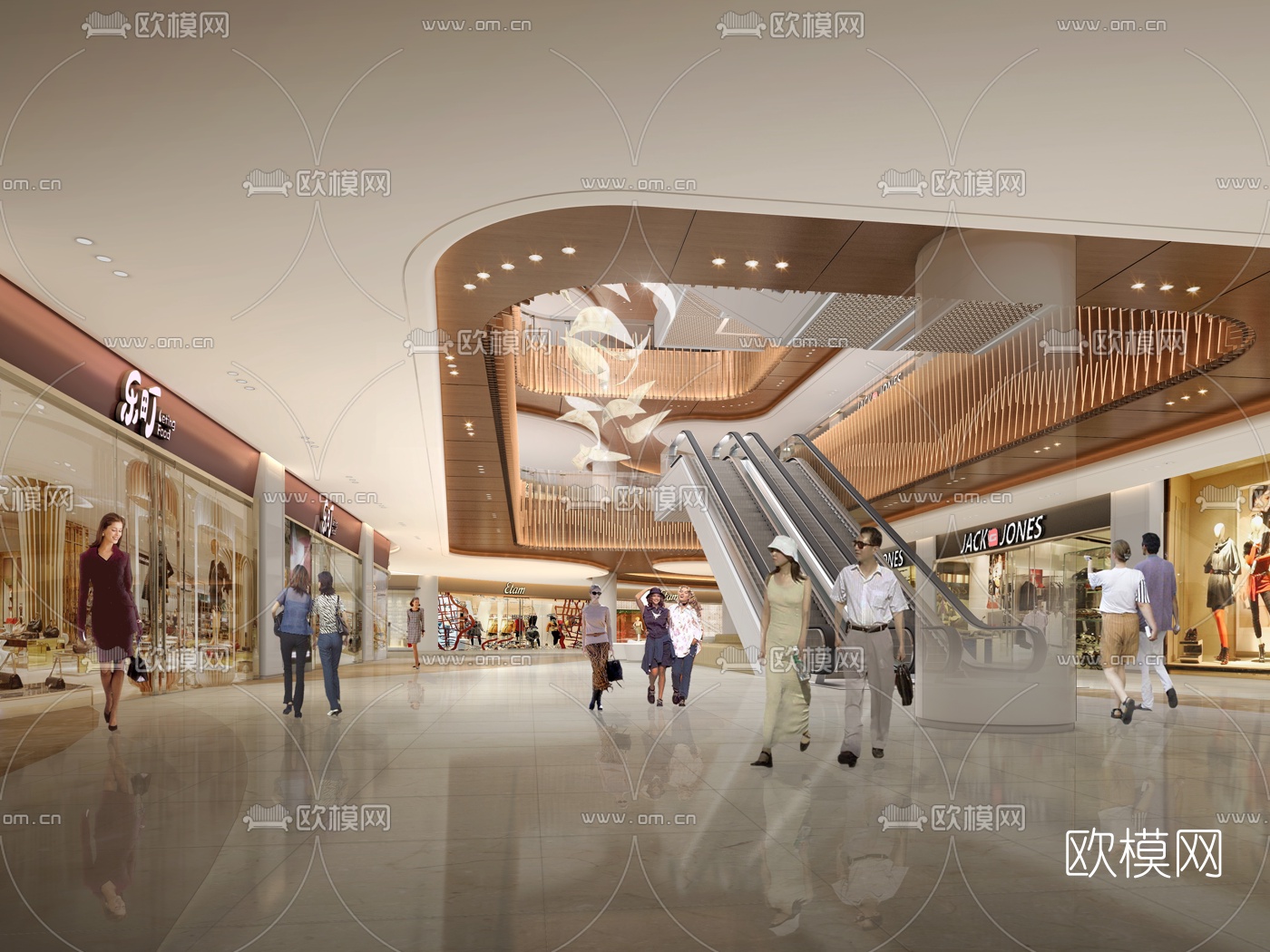 现代商场大厅3d模型
