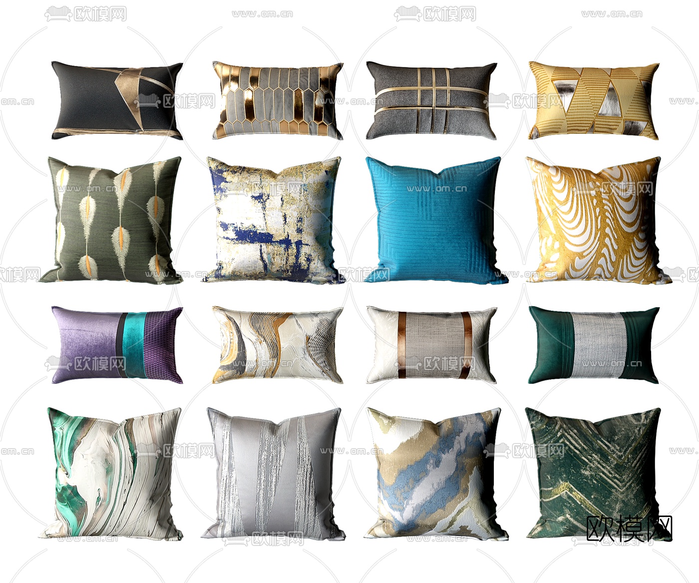 新中式抱枕3d模型下载