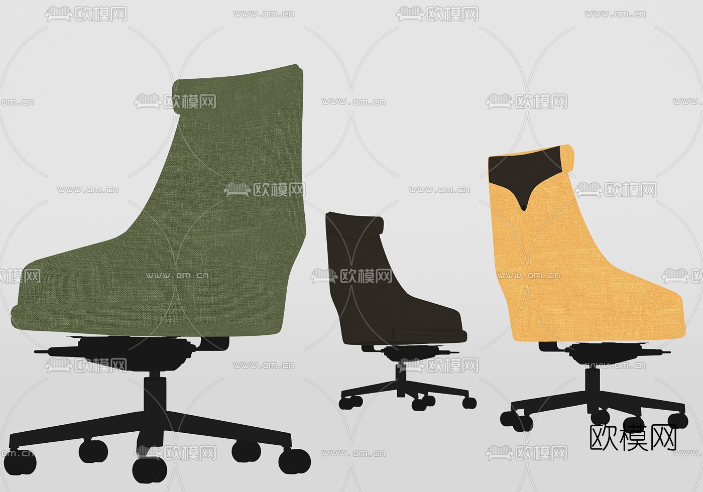 现代休闲办公椅su模型下载（渲染图2）