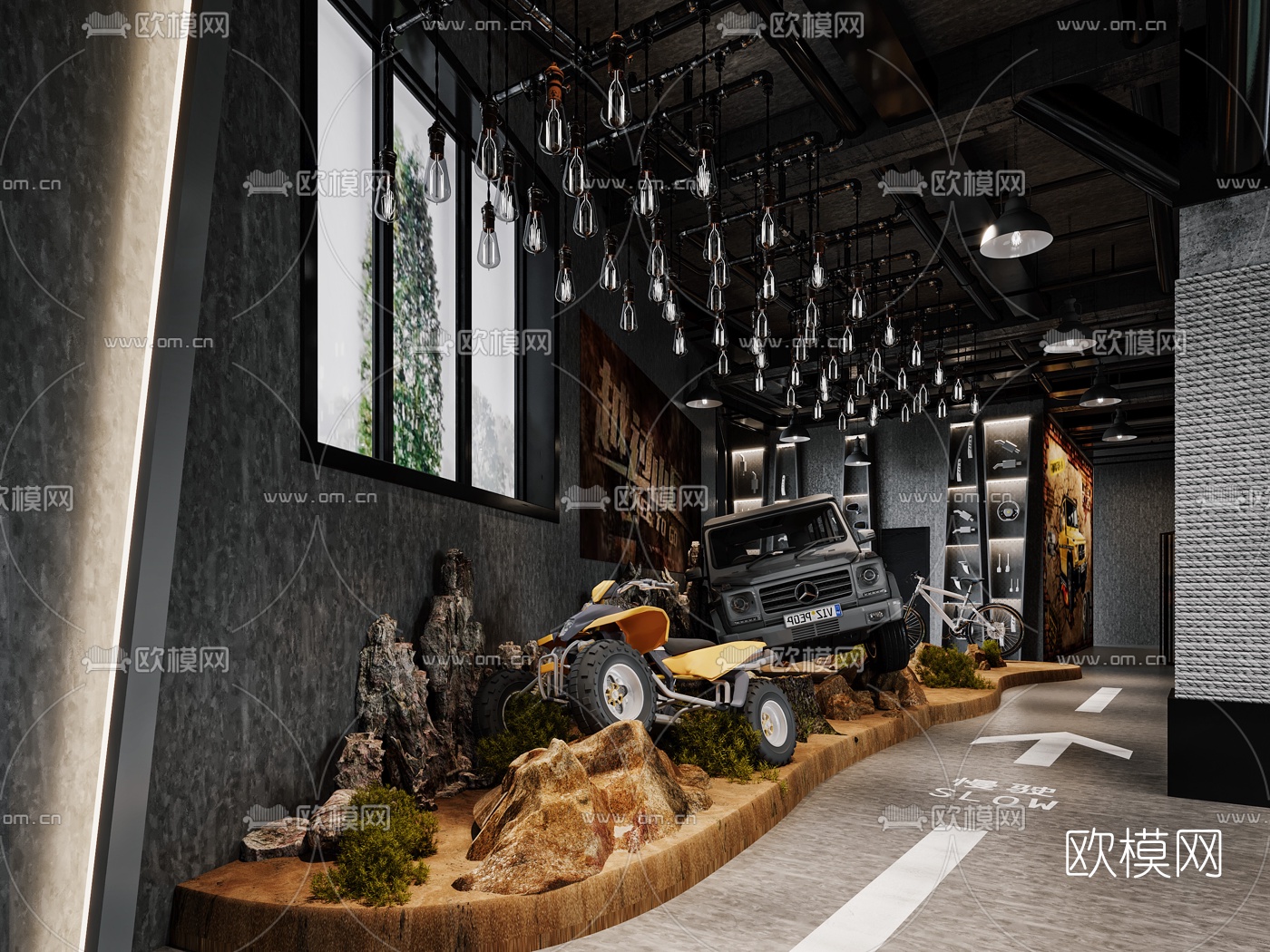 工业风山地越野车基地3d模型下载（渲染图1）