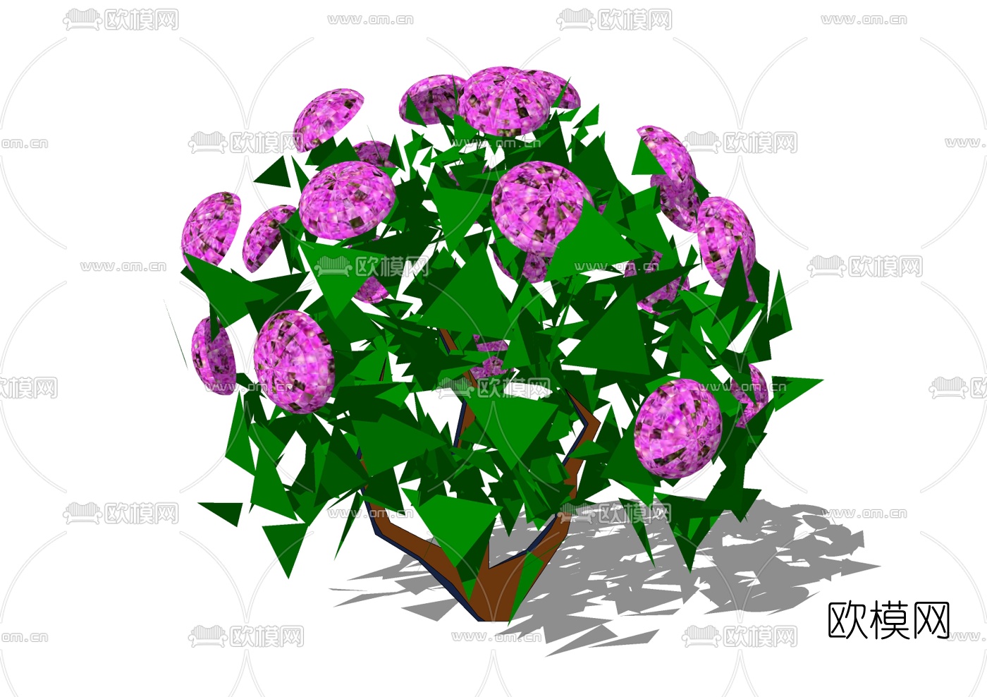 现代灌木球免费su模型下载
