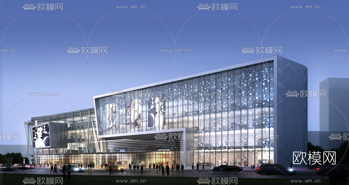 现代商业建筑外观3d模型