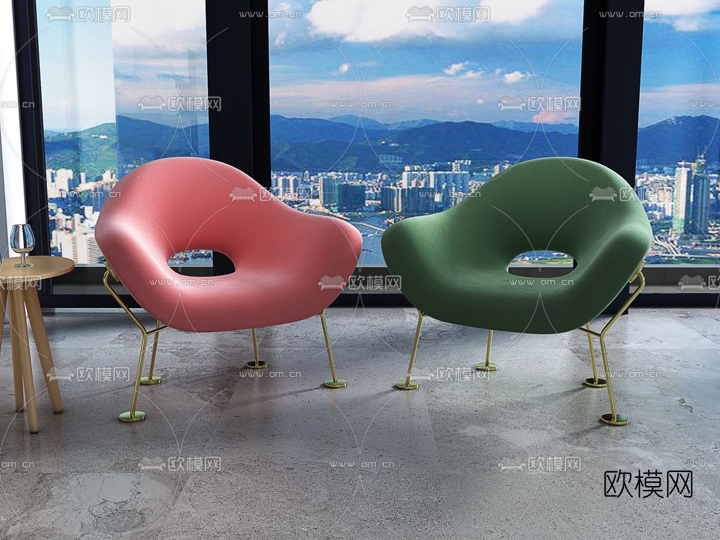 现代轻奢休闲椅3d模型