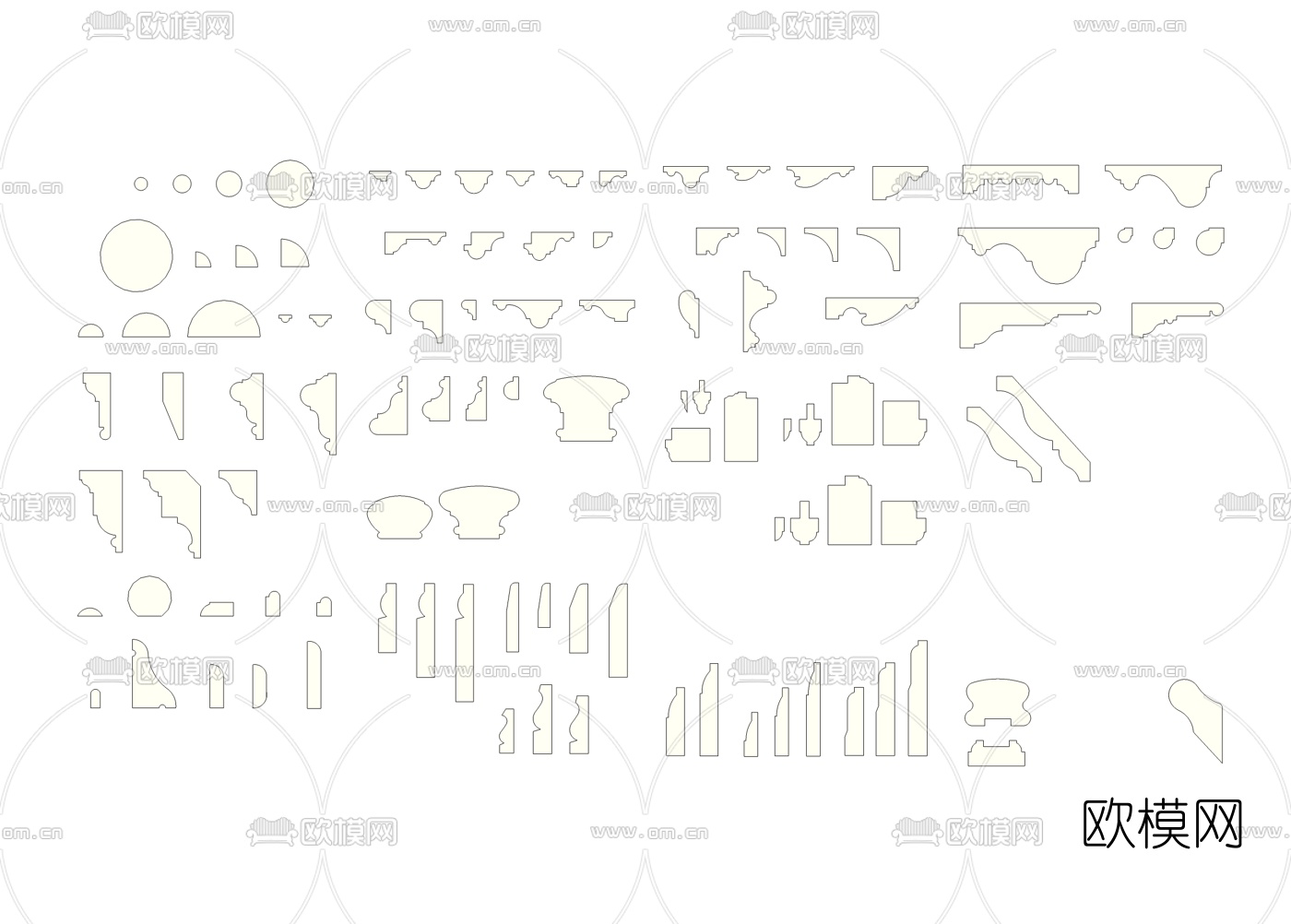 现代石膏线组合su模型下载（渲染图2）