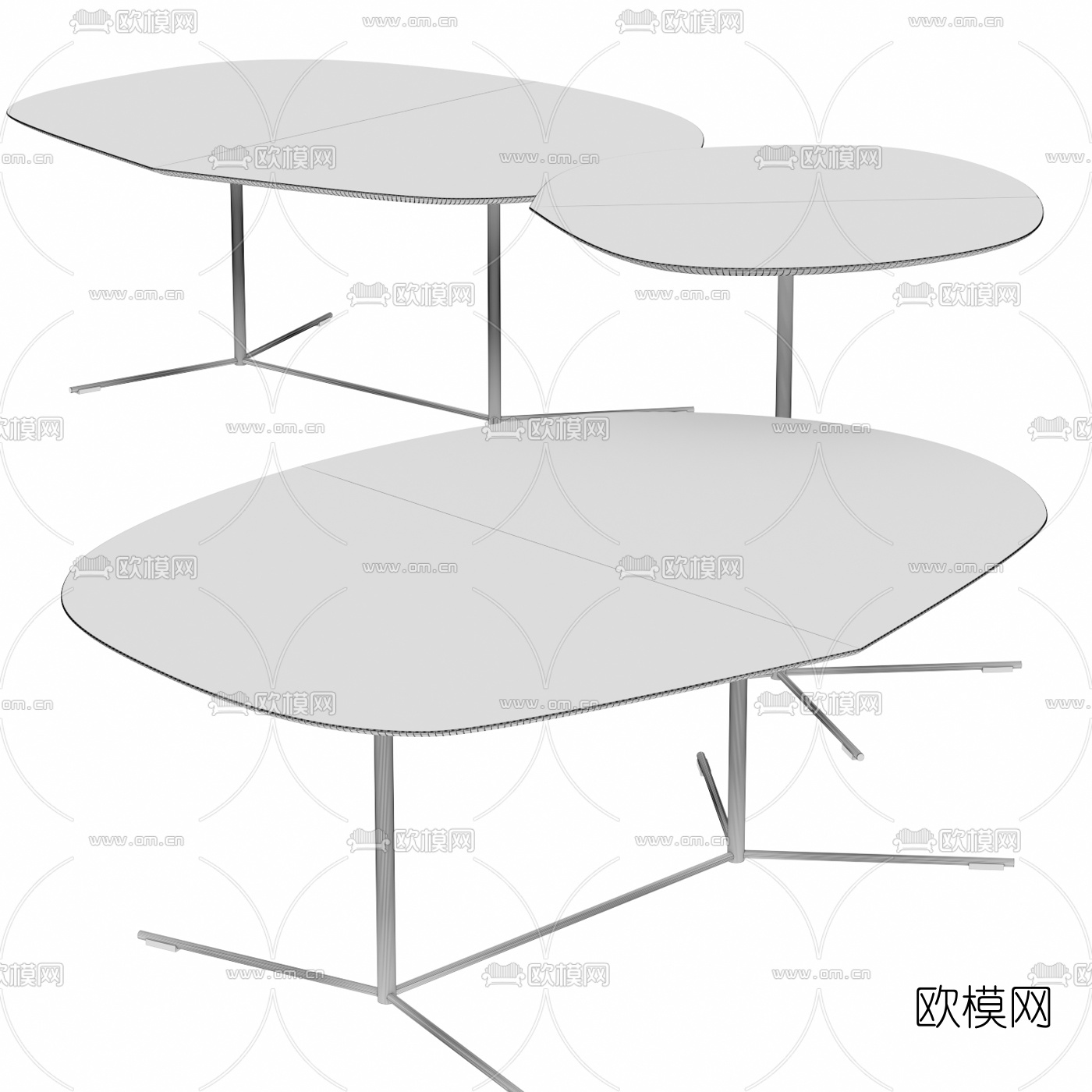 现代实木茶几3d模型