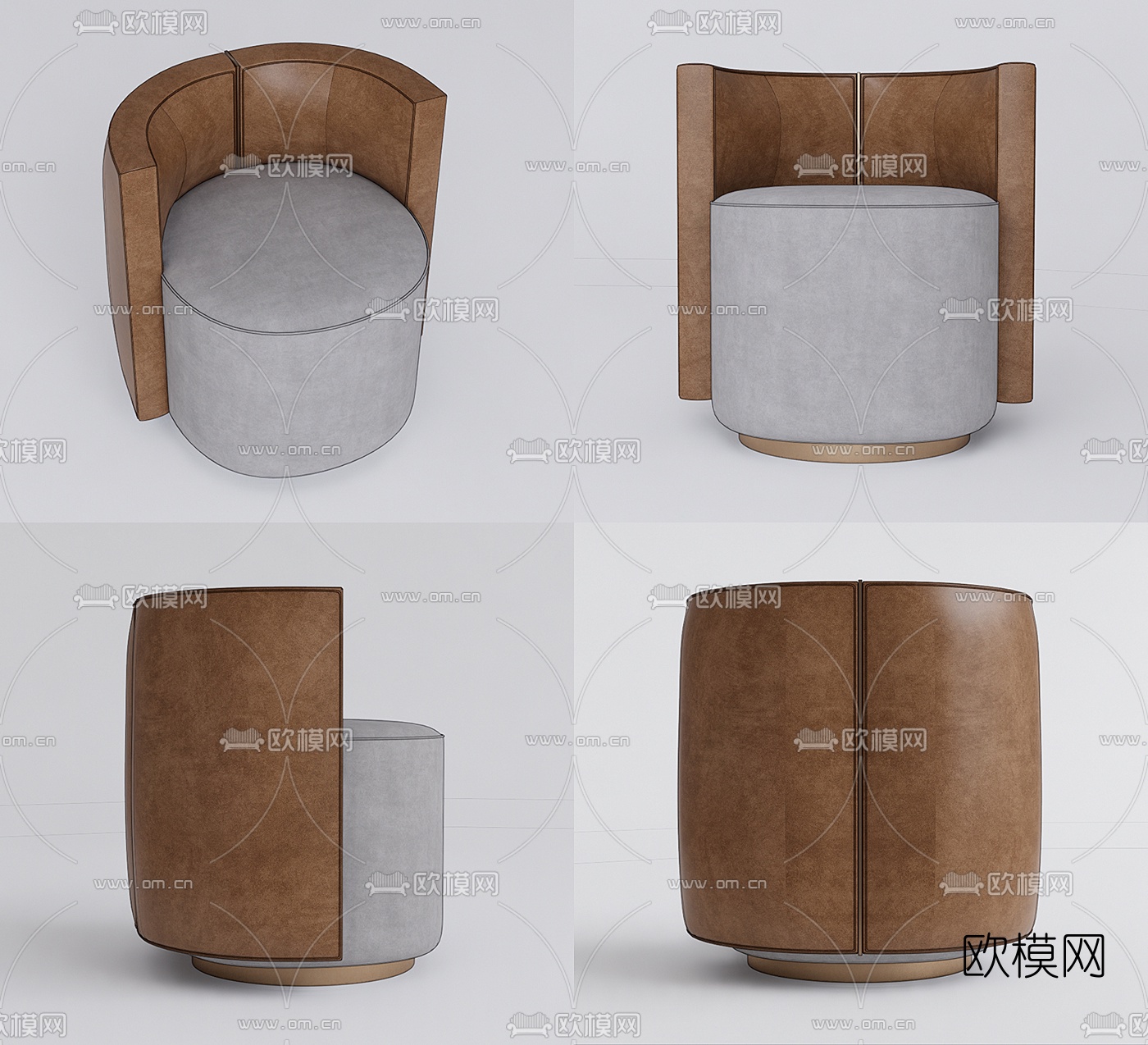 现代凳子圆凳su模型下载（渲染图1）