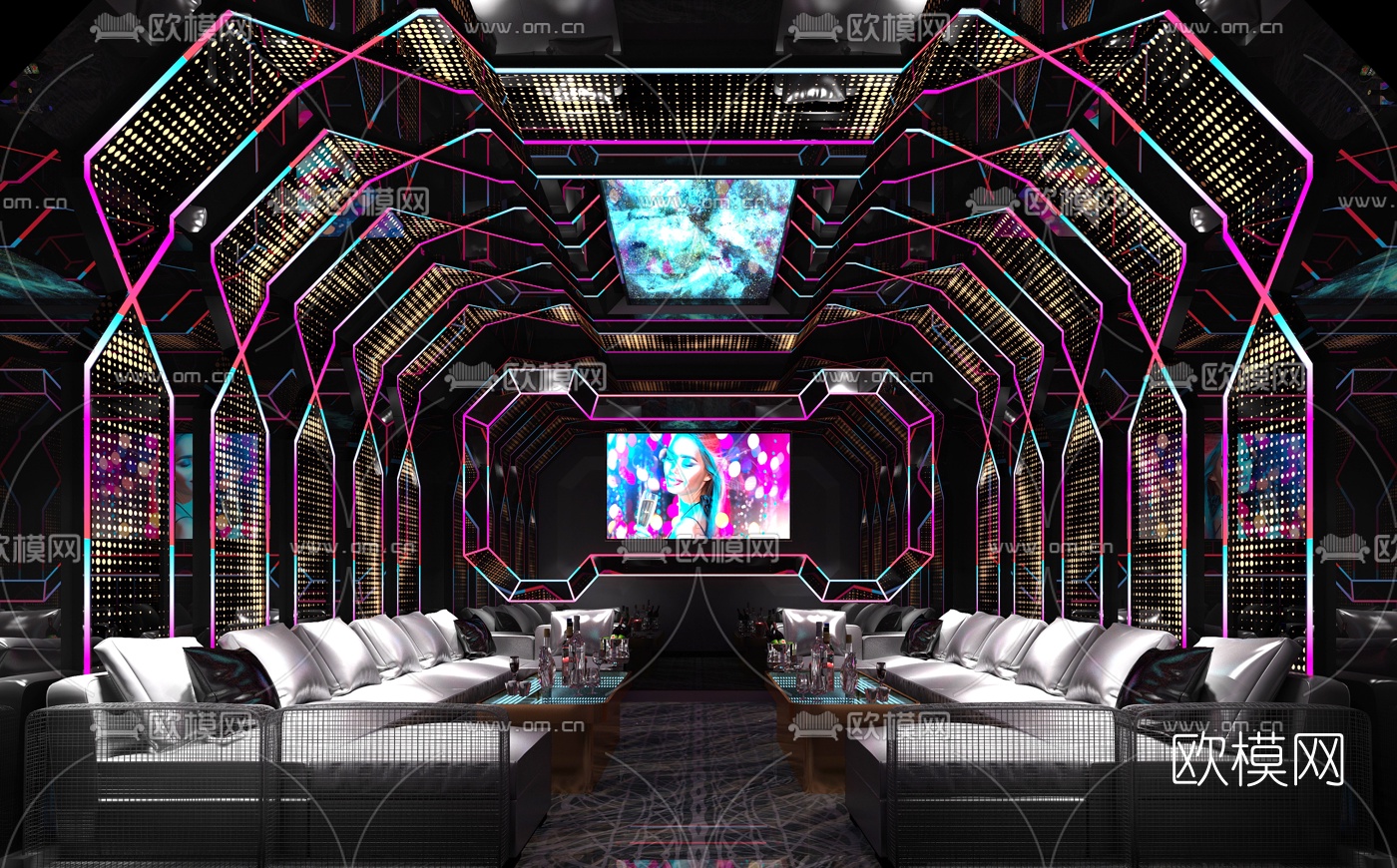 后现代KTV包房3d模型下载