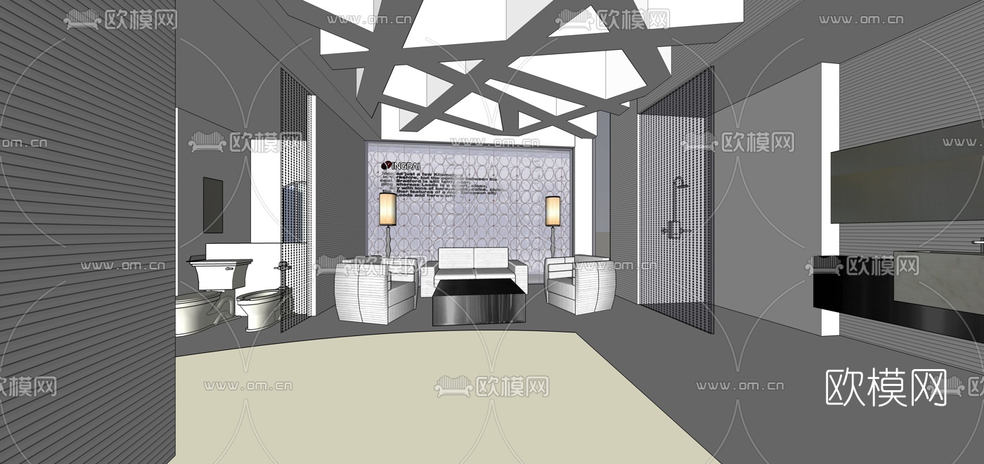现代卫浴展厅su模型下载（渲染图4）