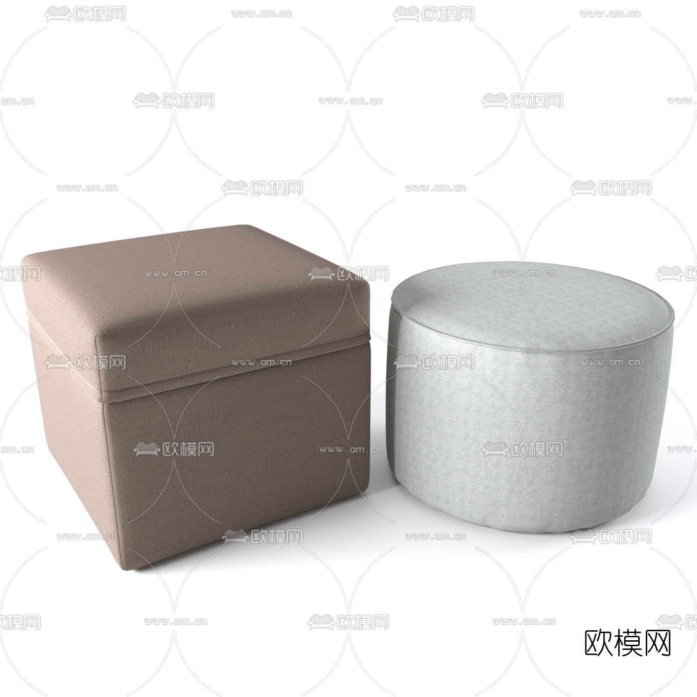 现代布艺沙发凳3d模型
