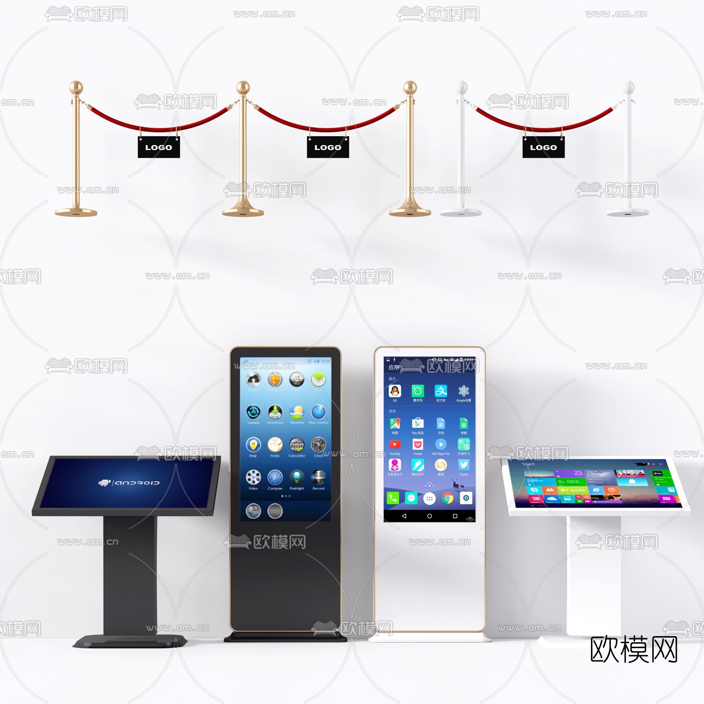 现代智能一体机展示机3D模型下载