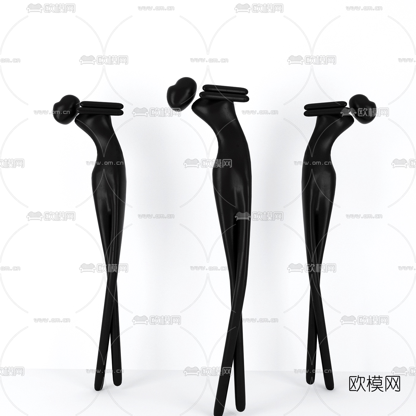 现代人物摆件3d模型