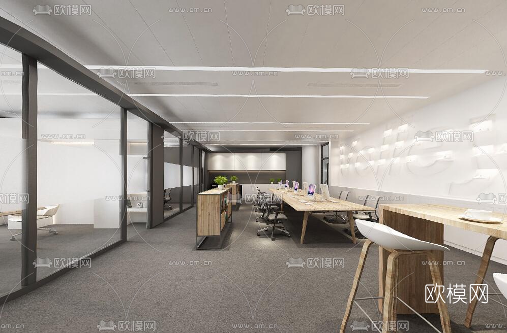 现代办公室全景3D模型下载_ID10251425_3dmax免费模型-欧模网