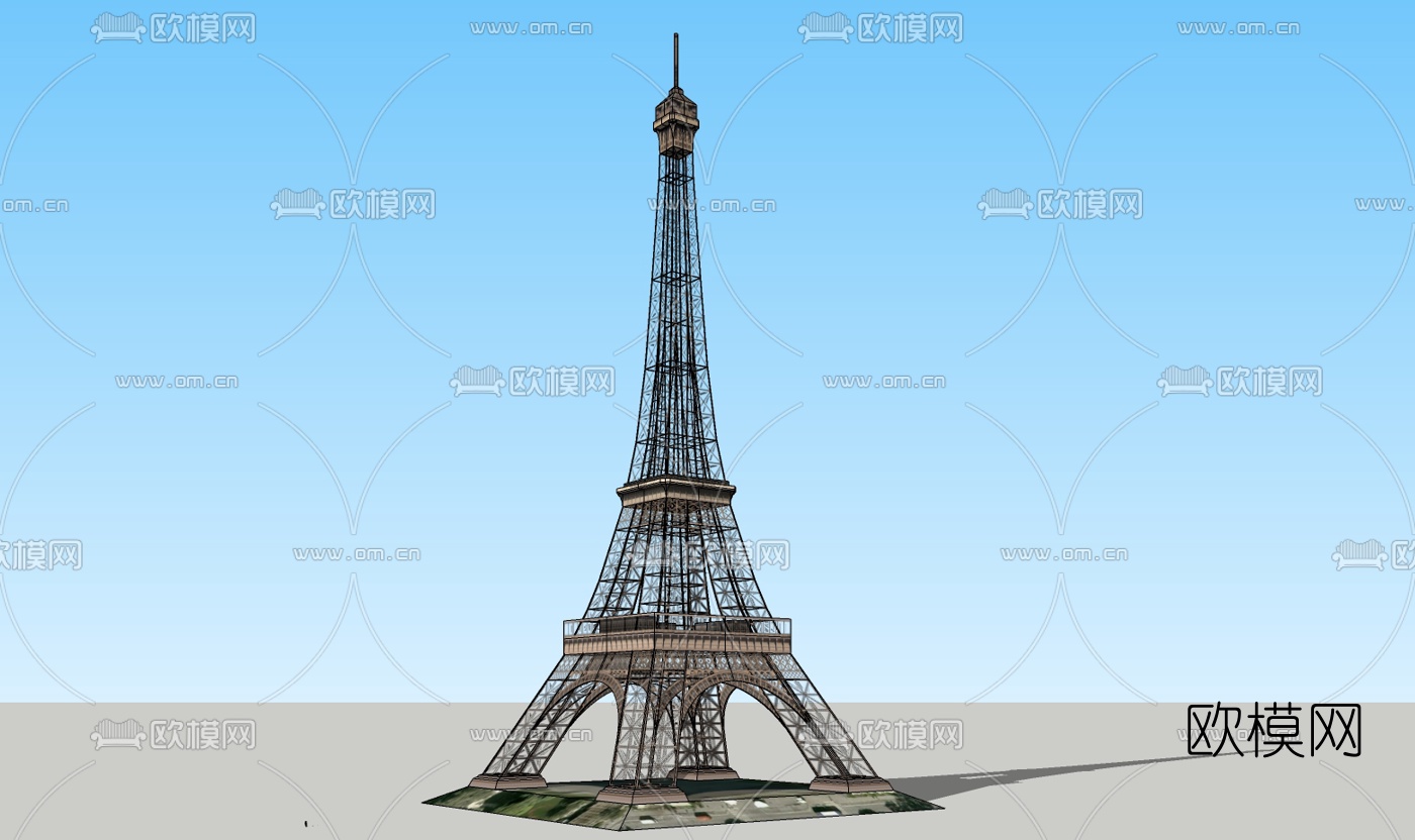 法式埃菲尔铁塔免费su模型下载
