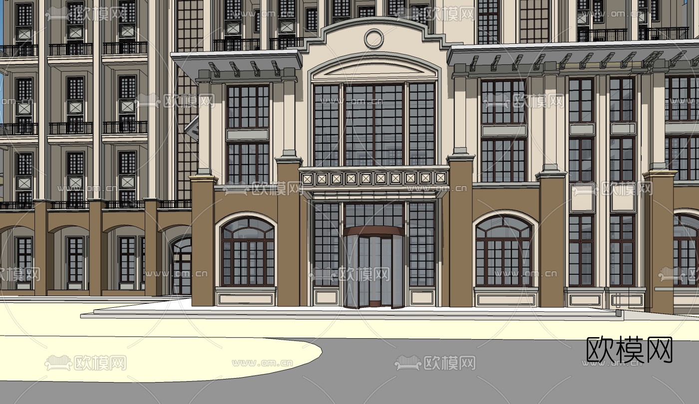欧式酒店su模型下载（渲染图2）