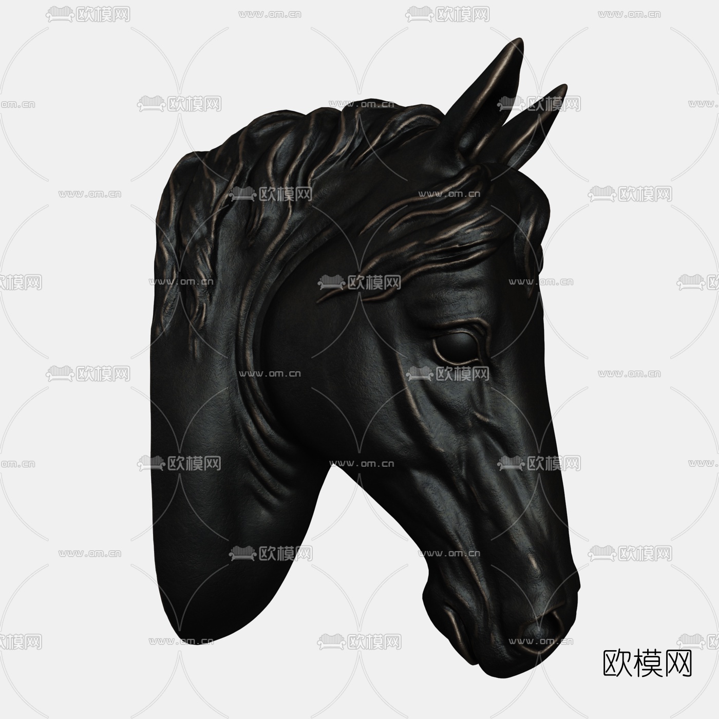 现代马头雕塑3D模型下载_ID10470910_3dmax免费模型-欧模网