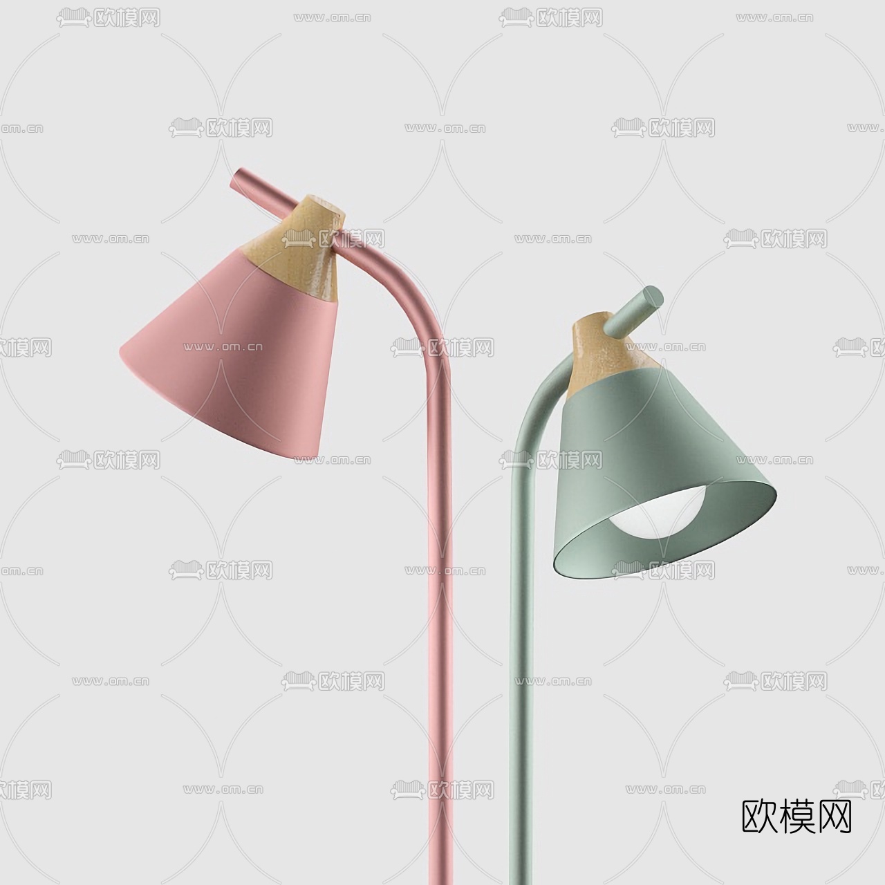 北欧彩色落地灯3d模型下载（渲染图2）