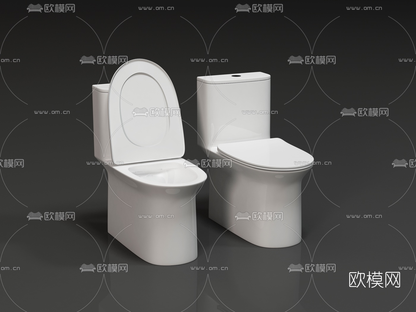 现代马桶3d模型下载（渲染图1）