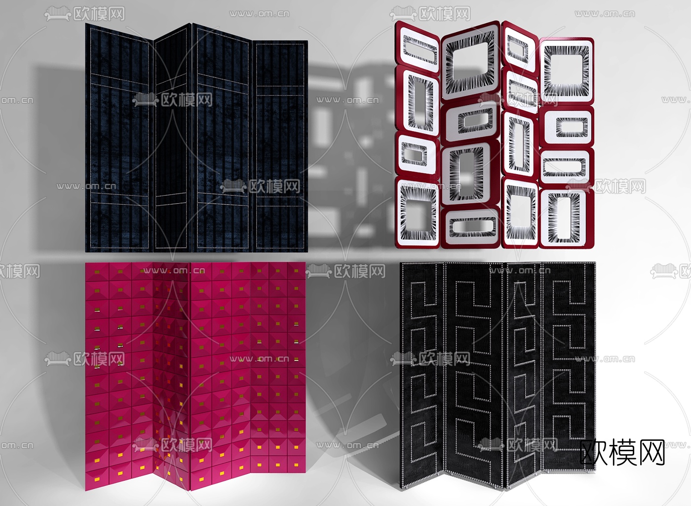 后现代屏风隔断3d模型下载（渲染图1）