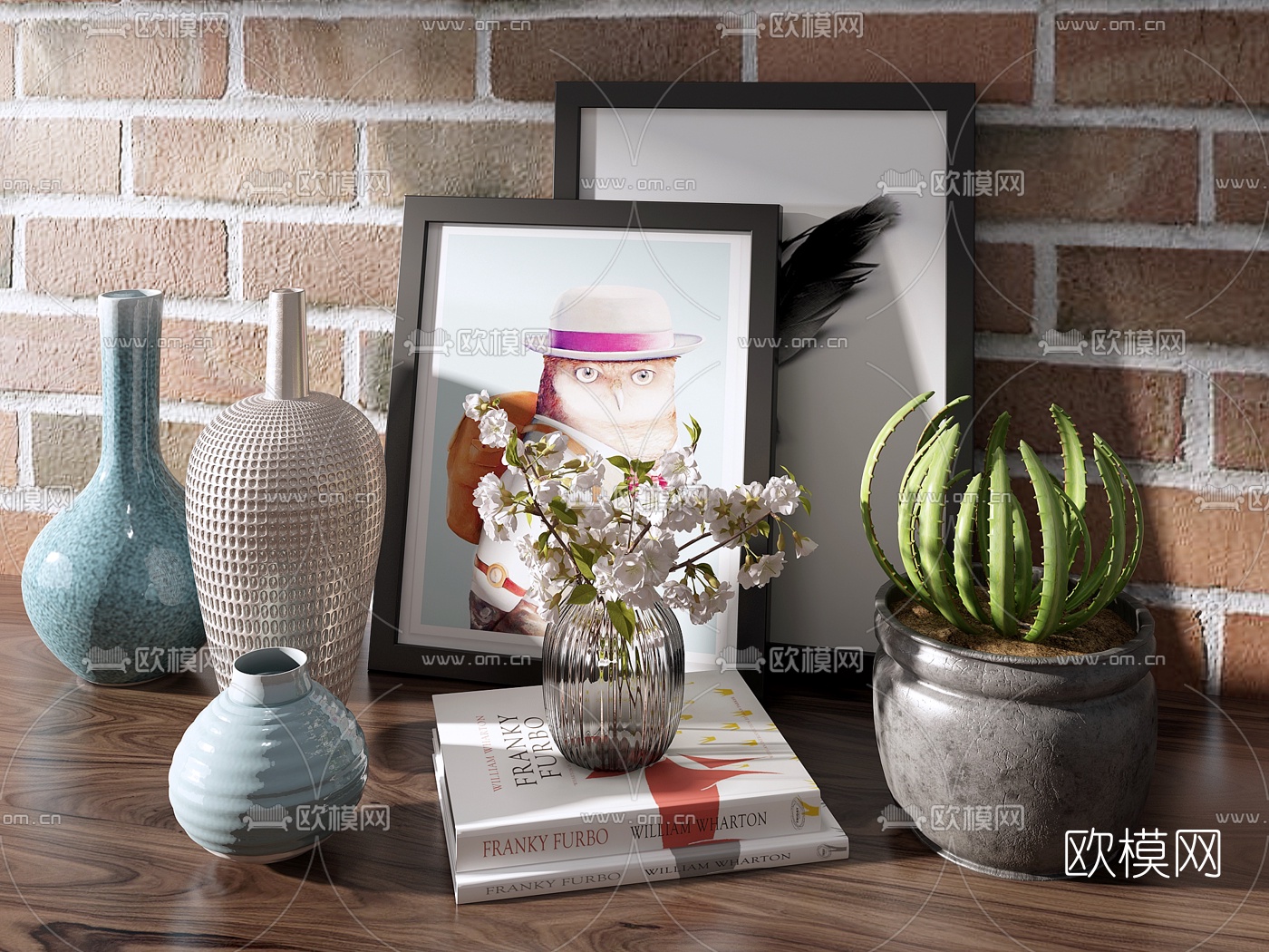 现代陶瓷花瓶器皿摆件3d模型下载