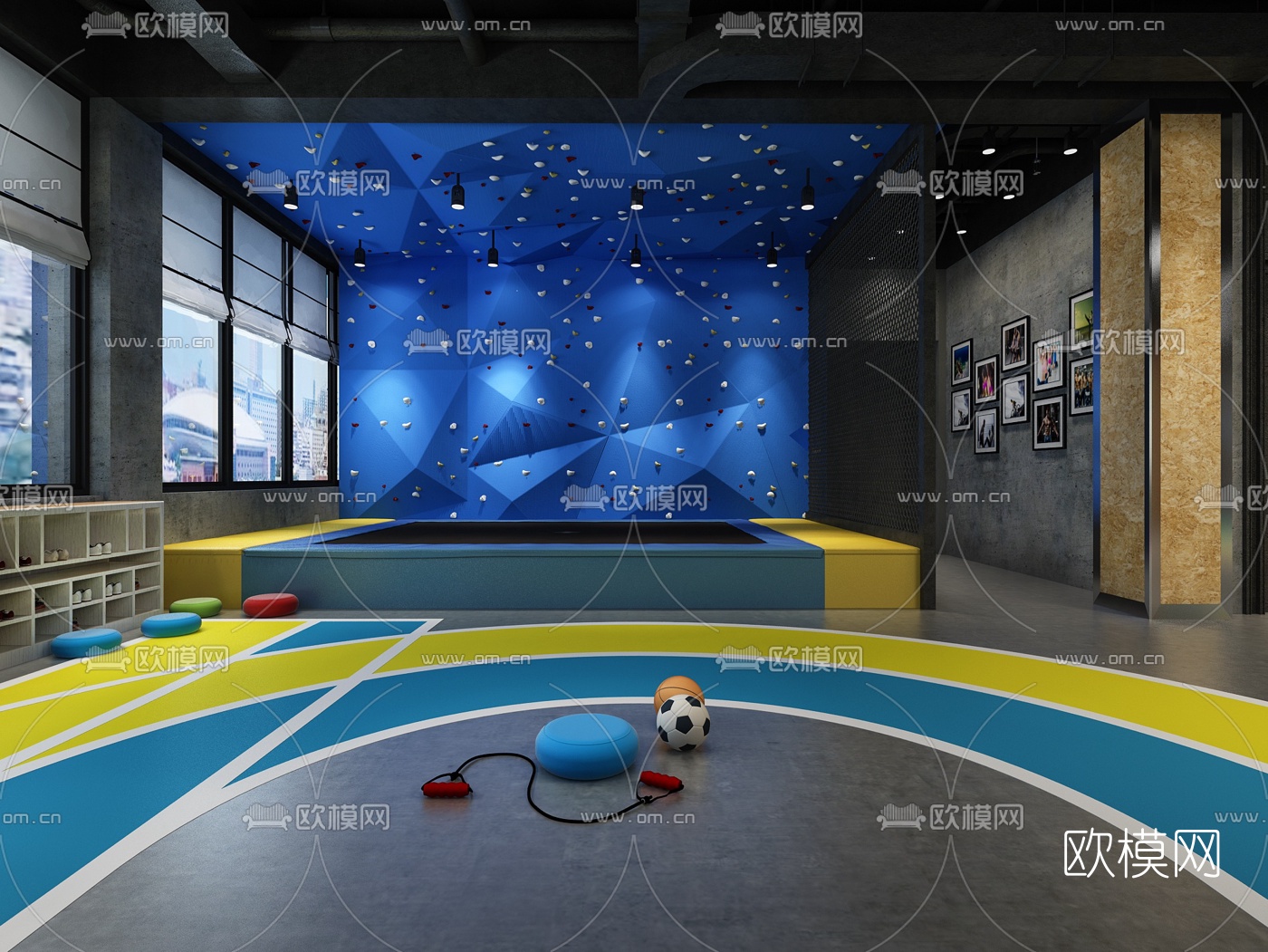 现代健身房3D模型