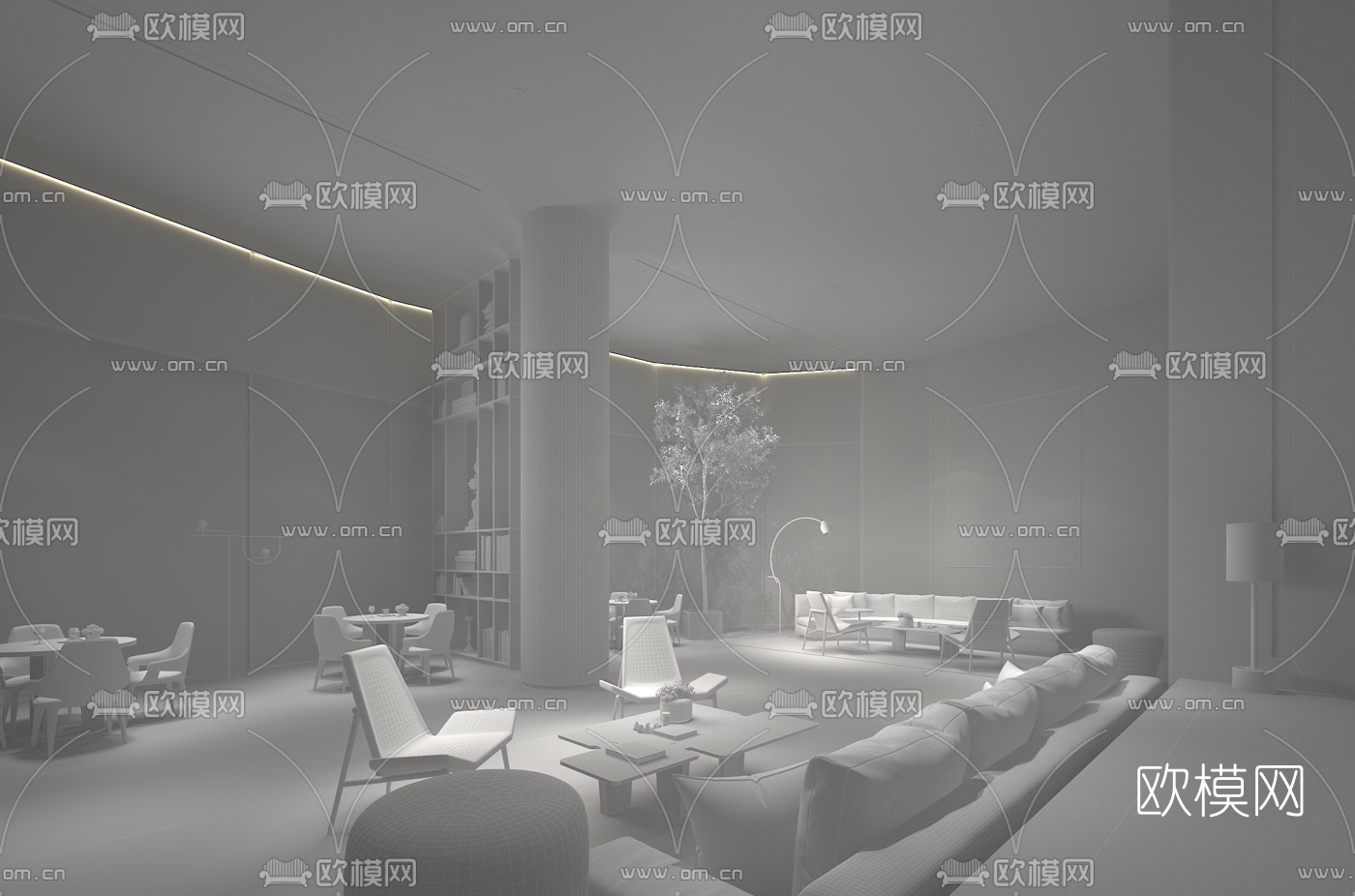 李益中设计-长沙中海·阅江府销售中心3d模型