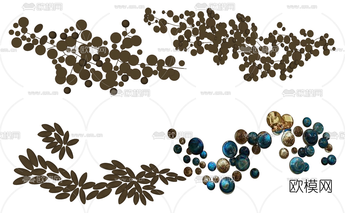 现代墙饰挂件组合su模型下载