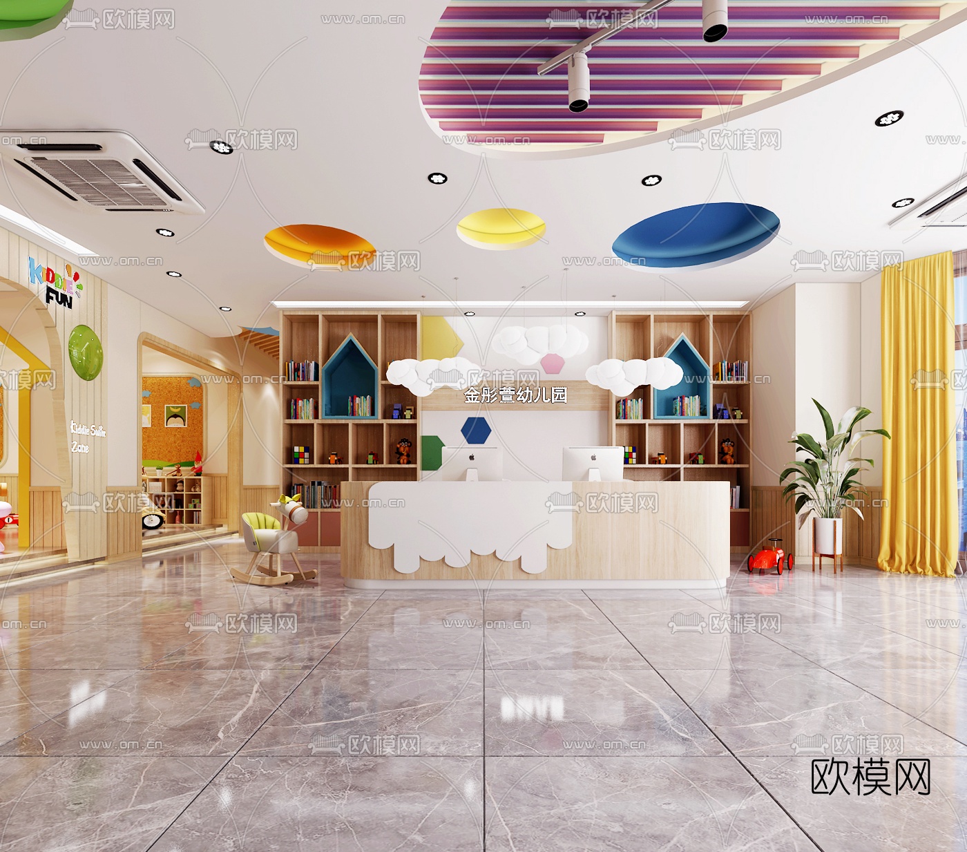 现代幼儿园3d模型
