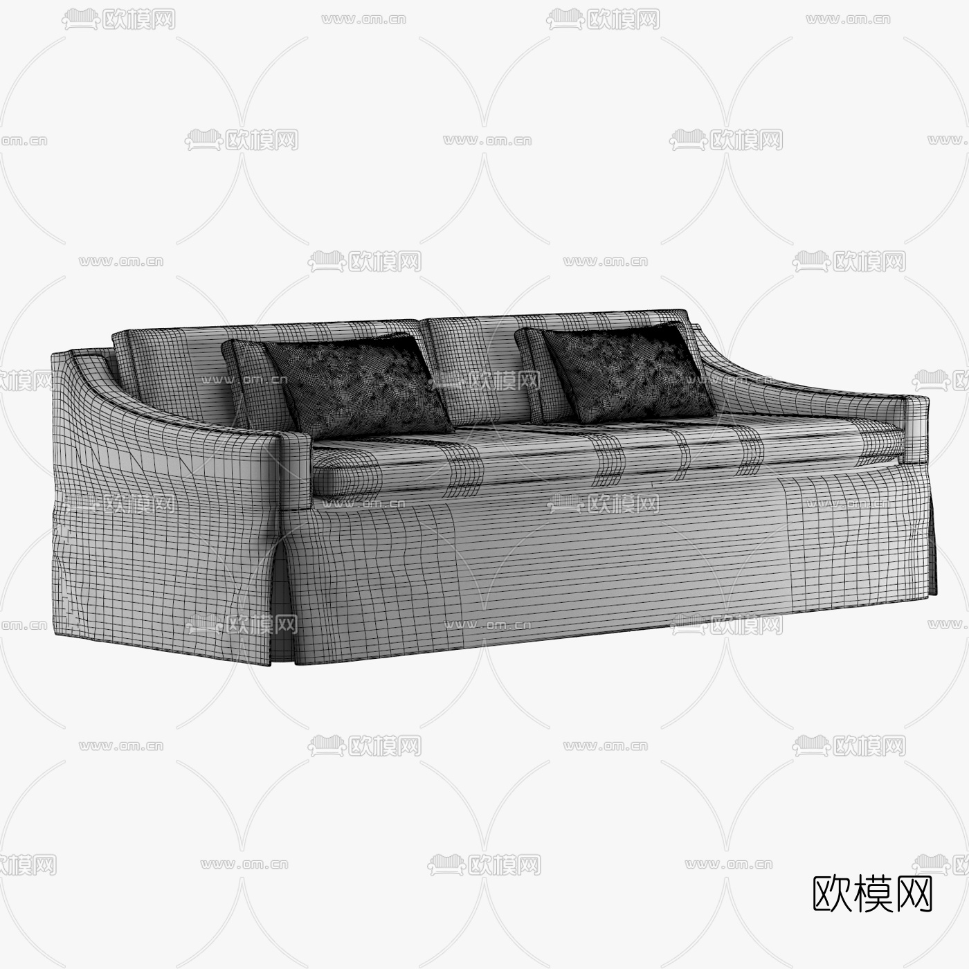 美式双人沙发3d模型