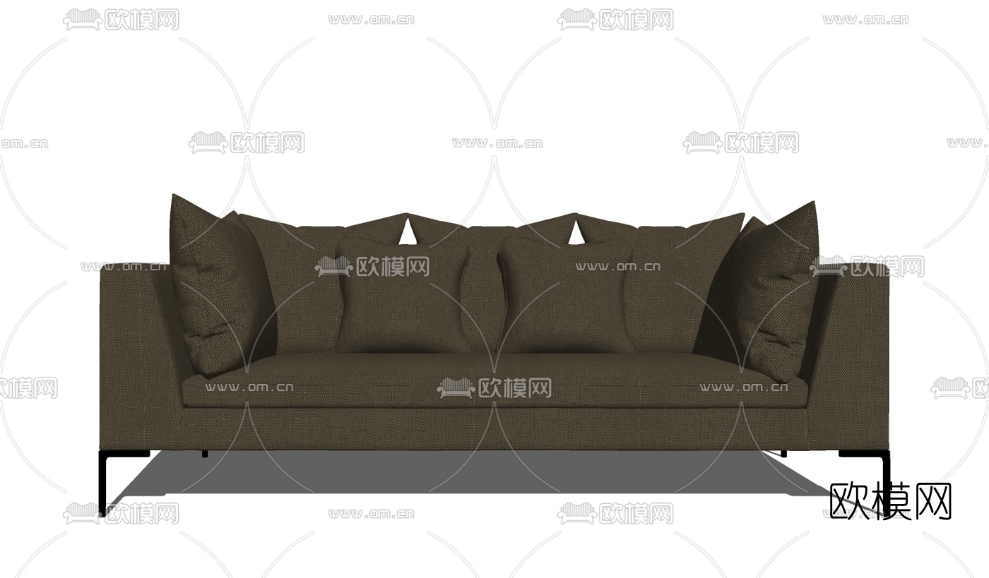 现代布艺双人沙发免费su模型下载