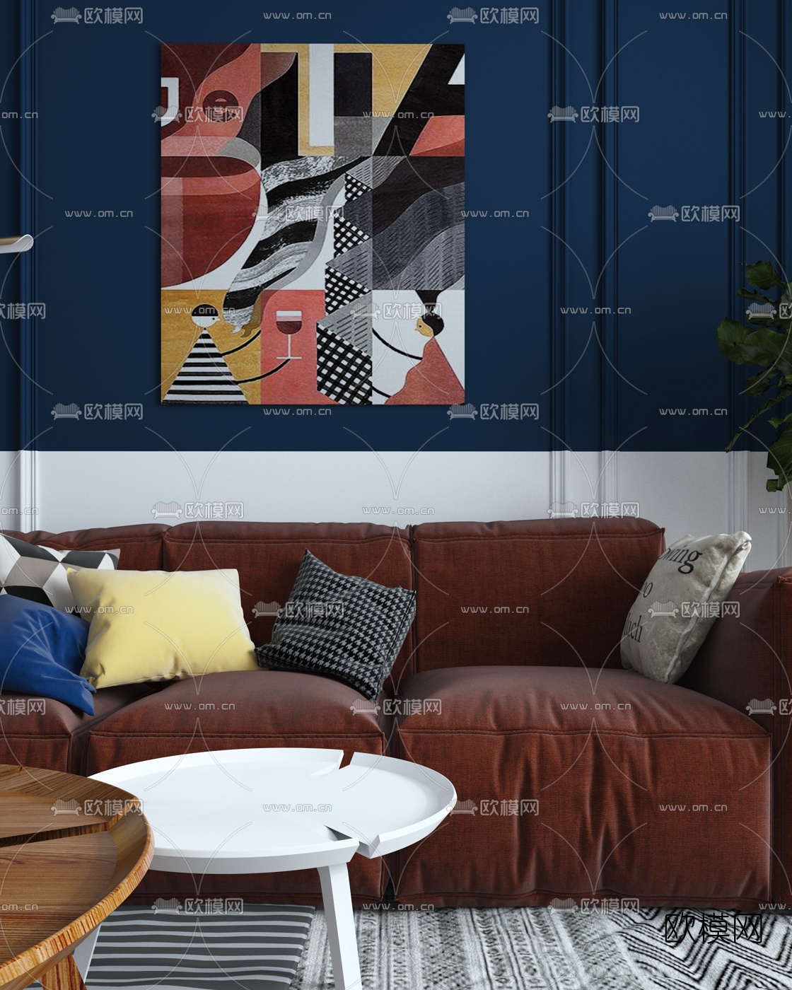 北欧客厅3d模型下载（渲染图2）